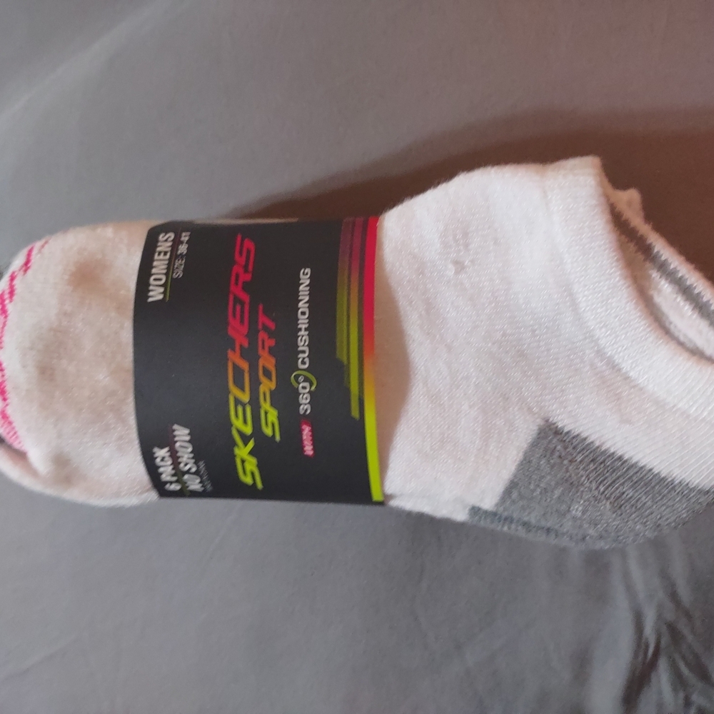 Skechers Sport Women's White and Gray Socks